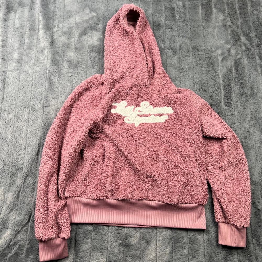 Levi Strauss Signature Girls Mauve Sherpa Hoodie XL 14-16 Pink Fleece Pullover